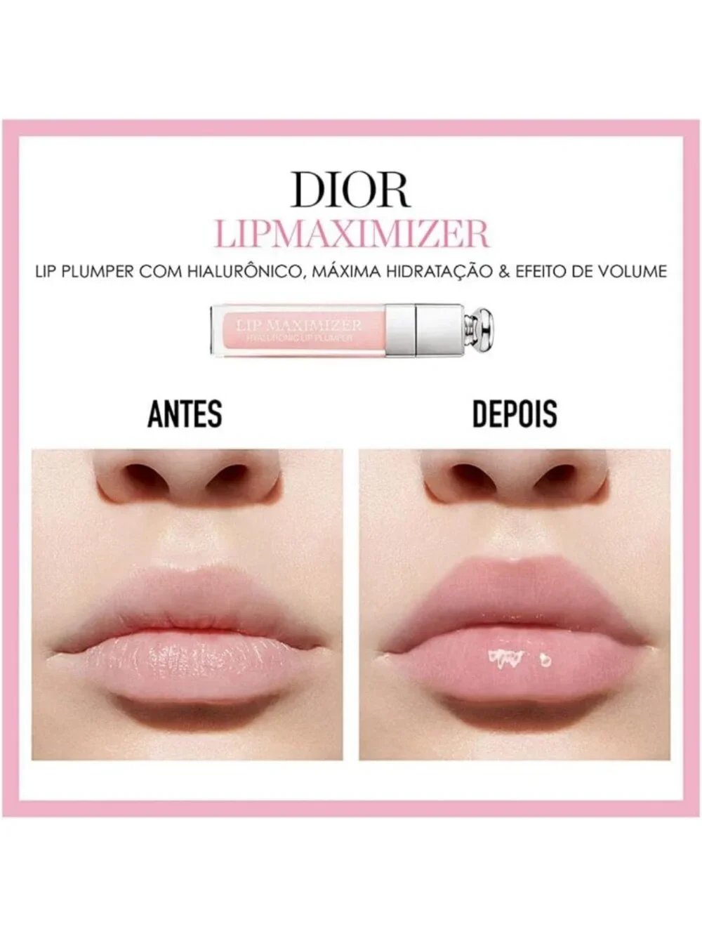 Lip Plumper Gloss - Hydrating Pink Shine, Volumizing Lip Treatment, Full Size